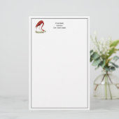 Papeterie Flamant rose rose vintage #1 (Debout devant)