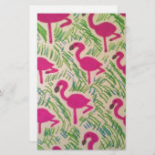 Papeterie Flamants roses roses Motif tropical (Devant / Derrière)