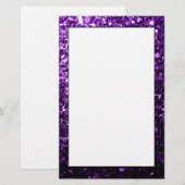 Papeterie Flamme de parties scintillant foncé violet brillan (Devant / Derrière)