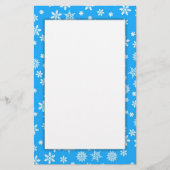 Papeterie Flammes de neige blanches sur Arrière - plan bleu  (Devant)