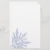 Papeterie Flèche de neige bleu hiver sur blanc (Devant / Derrière)