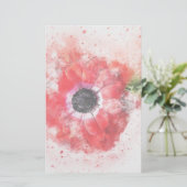 Papeterie Fleur aquarelle rose (Debout devant)
