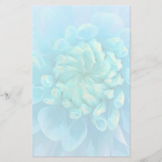 Papeterie Fleur bleu turquoise Dahlia en Aquarelle (Devant)