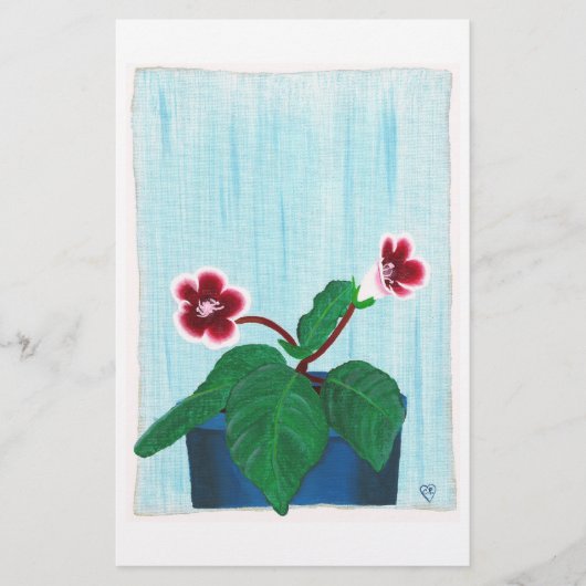 Papeterie Fleur de Gloxinia Violette Africaine (Devant)
