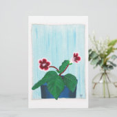 Papeterie Fleur de Gloxinia Violette Africaine (Debout devant)