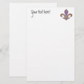 Papeterie Fleur de Lis dans la couleur solide - raisin (Devant / Derrière)