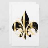 Papeterie Fleur de Lis noir et or (Devant / Derrière)