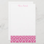 Papeterie Fleur De Lis Rose (Devant / Derrière)