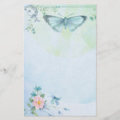 Papeterie Fleur de papillon de vert bleu assez stationnaire (Devant)