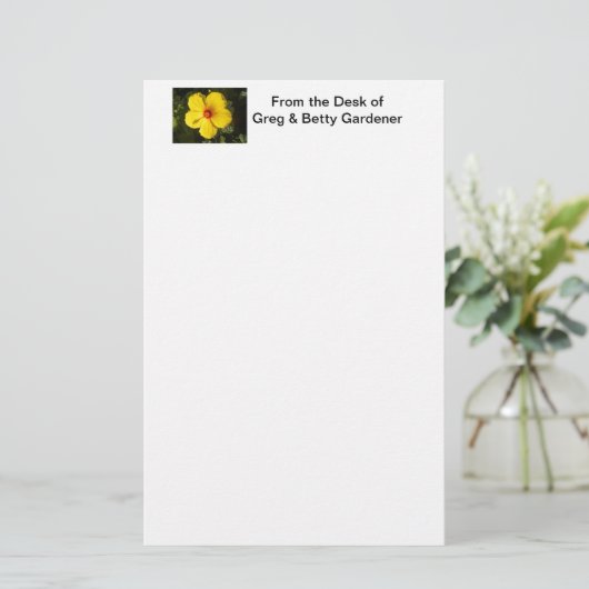 Papeterie Fleur d'Hibiscus jaune (Debout devant)