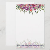 Papeterie Fleur florale aquarelle fidèle (Devant / Derrière)