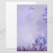 Papeterie Fleur Lilas Mauve (Devant / Derrière)
