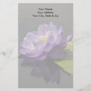 Papeterie Fleur Nénuphar bleu violet Lotus