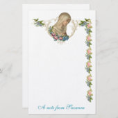 Papeterie Fleur religieuse de la Vierge Marie (Devant / Derrière)