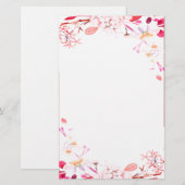 Papeterie Fleur rose (Devant / Derrière)