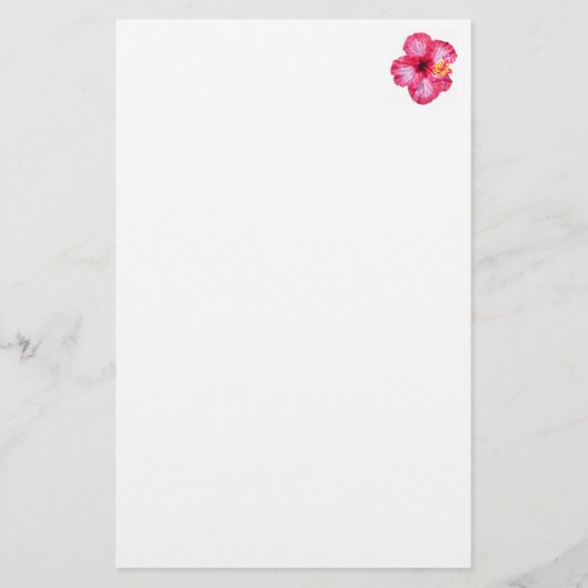 Papeterie fleur rose blanche rouge de ketmie aloha (Devant)