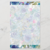 Papeterie Fleur rose et bleue personnalisée (Dos)