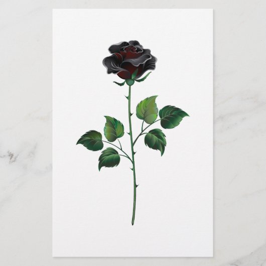 Papeterie Fleur rose noire (Devant)