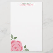 Papeterie Fleur rose simple (Devant)