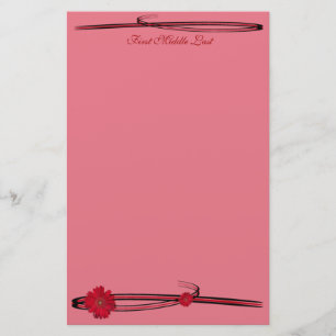 Papeterie Fleur rouge Gerber Daisy Photo Flourish Custom