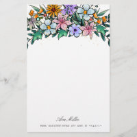 Fleur sauvage Boho | Papier fixe floral