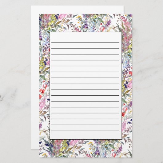 Papeterie Fleur sauvage du printemps (Devant / Derrière)