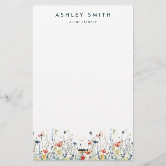 Papeterie Fleur sauvage dynamique (Dos)