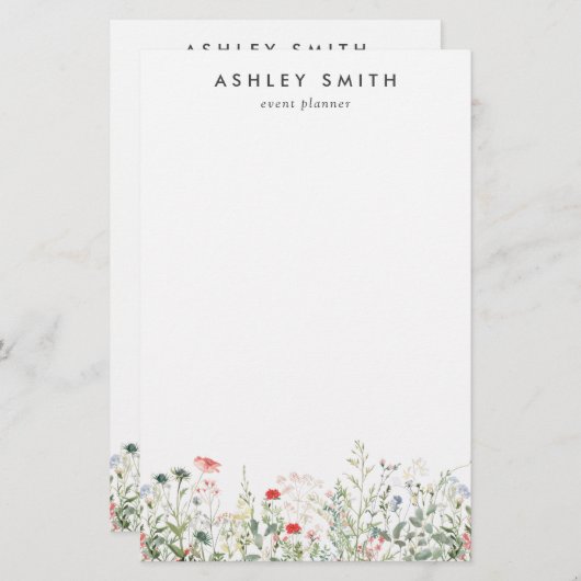 Papeterie Fleur sauvage Meadow (Devant / Derrière)