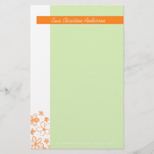 Papeterie Fleur Scribbles Green ・ Stationery (Devant)