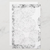 Papeterie Fleurs abstraites de printemps noir et blanc (Devant / Derrière)