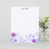 Papeterie Fleurs Aquarelle Violette (Debout devant)