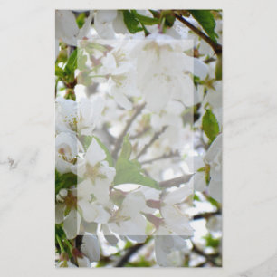 Papeterie Fleurs blanches, cerisier à fleurs