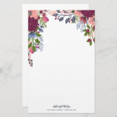 Papeterie Fleurs Bleues Brousses Roses Brousses (Devant / Derrière)