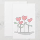 Papeterie Fleurs cardiaques capricieuses stationnaires (Devant / Derrière)