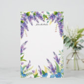 Papeterie Fleurs charmantes en pourpre et bleu (Debout devant)