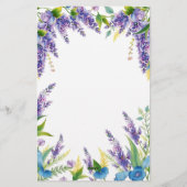 Papeterie Fleurs charmantes en pourpre et bleu (Dos)