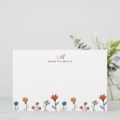 Papeterie Fleurs colorées simples Script Monogrammes Grilles (Debout devant)