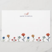Papeterie Fleurs colorées simples Script Monogrammes Grilles (Devant)