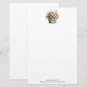 Papeterie Fleurs dans un pot Cozy Shabby Mignon (Devant / Derrière)