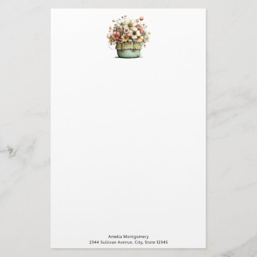 Papeterie Fleurs dans un pot Cozy Shabby Mignon (Devant)