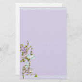 Papeterie Fleurs d'aquarelle de la gloire du matin Lilac (Devant / Derrière)