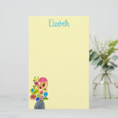 Papeterie Fleurs d'aquarelle fleuries colorées (Debout devant)