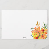 Papeterie Fleurs d'aquarelle Qui suis-je jeu de douche nupti (Dos)