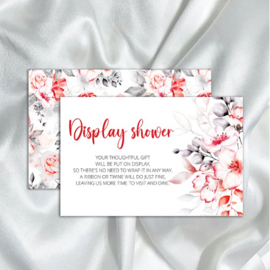 Papeterie Fleurs d'aquarelle rouge et gris Afficher douche