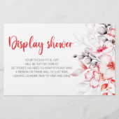 Papeterie Fleurs d'aquarelle rouge et gris Afficher douche (Devant)