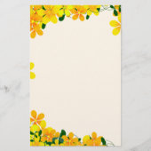 Papeterie Fleurs de bordure orange et jaune (Devant)