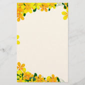 Papeterie Fleurs de bordure orange et jaune (Dos)