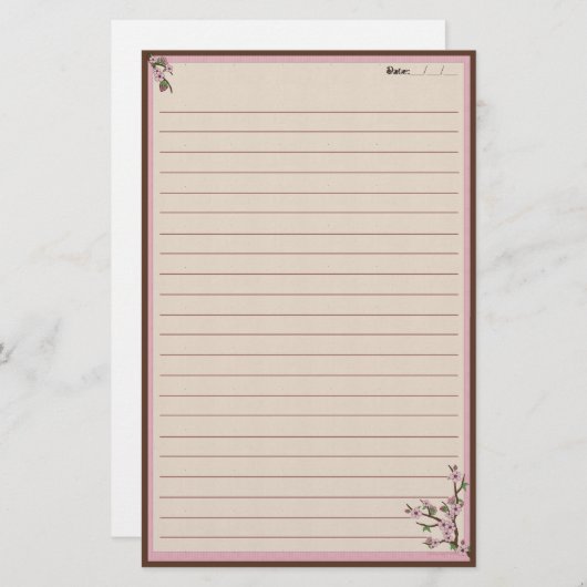 Papeterie Fleurs de cerisier (Devant / Derrière)