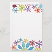 Papeterie Fleurs de couleur d'eau (Devant / Derrière)