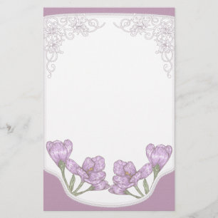 Papeterie Fleurs de Crocus pourpres printanières